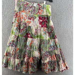 Baggage Boho Chic Prairy Paisley Tiered Skirt Size  M 100% Cotton Multicolor